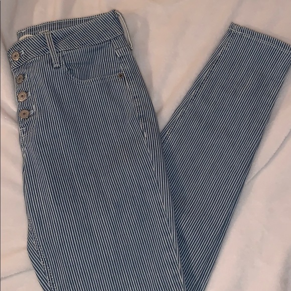 Old Navy Denim - Old Navy Pin-stripped denim jeans button fly 4